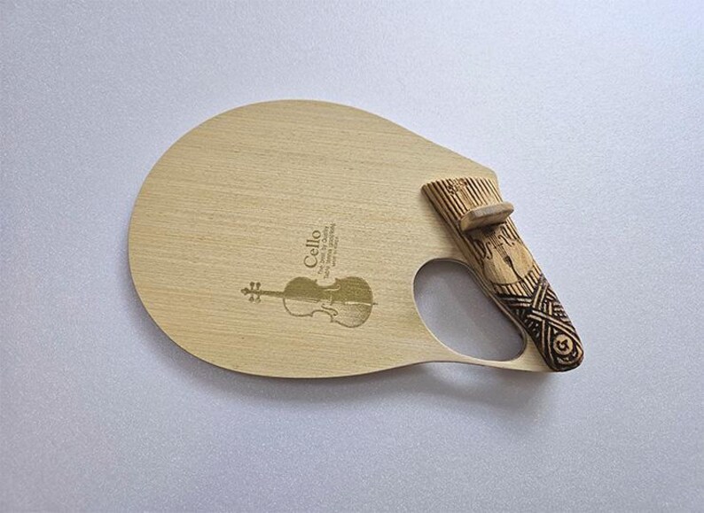 Handgemachter Tischtennisschläger : Cello-Pistolenschläger Bild 6