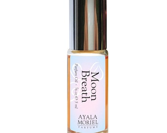 Moon Breath - Meditative Perfume Oil Roll-On 5ml Purse Size, Jasmine, Plumeria, Frangipanni, Sandalwood, Amber, Botanical Perfume, Tropical