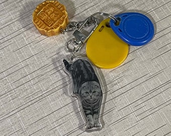 Custom Cat Keychains, Personalized Cat Keychain, Custom Pet Portrait Keychain