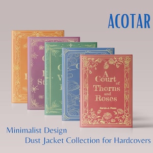 Hardcover ACOTAR Dust Jacket Set - Digital Download, Printable, Minimalist Design Book Covers for A Court of Thorns and Roses Series