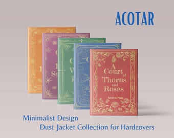 Hardcover ACOTAR Dust Jacket Set - Digital Download, Printable, Minimalist Design Book Covers for A Court of Thorns and Roses Series