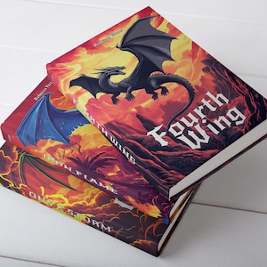 Fourth Wing Fantasy Dust Jackets | Printable Book Covers for Fourth Wing, Iron Flame, Onyx Storm | BookTok Dragon Art Gift