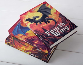 Fourth Wing Fantasy Dust Jackets | Printable Book Covers for Fourth Wing, Iron Flame, Onyx Storm | BookTok Dragon Art Gift