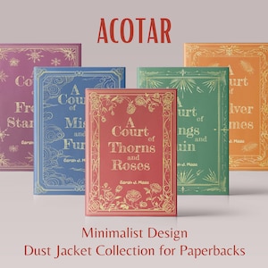 Paperback ACOTAR Dust Jacket Set - Digital Download, Printable, Minimalist Design Book Covers for A Court of Thorns and Roses Series