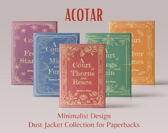 Paperback ACOTAR Dust Jacket Set - Digital Download, Printable, Minimalist Design Book Covers for A Court of Thorns and Roses Series