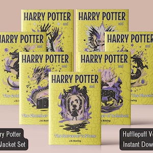 HP Dust Jacket Set Books 1-7 - Loyal House Version | Printable Digital Download | Custom HP Book Covers | YA Fantasy Fan Gift