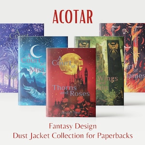 Paperback ACOTAR Dust Jacket Set - Digital Download, Printable, Fantasy Book Covers for A Court of Thorns and Roses Series