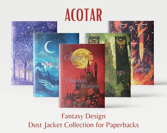 Paperback ACOTAR Dust Jacket Set - Digital Download, Printable, Fantasy Book Covers for A Court of Thorns and Roses Series