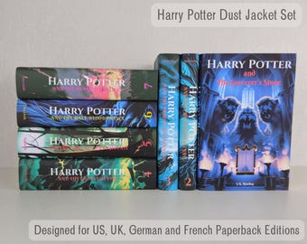 Paperback HP Printable Dust Jacket Set - Digital Download, Magical Book Covers for HP Series, DIY Book Decor