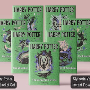 HP Dust Jacket Set Books 1-7 - Ambitious House Version | Printable Digital Download | Custom HP Book Covers | YA Fantasy Fan Gift