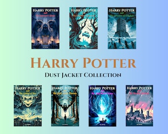 HP Printable Dust Jacket Set - Digital Download, Magical Book Covers for HP Series, DIY Book Decor