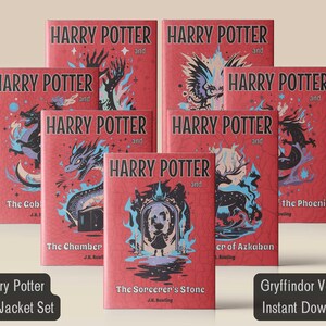 HP Dust Jacket Set Books 1-7 - Brave House Version | Printable Digital Download | Custom HP Book Covers | YA Fantasy Fan Gift