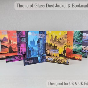 Complete Throne of Glass Dust Jacket & Bookmark Set - Digital Download, Printable, Fantasy Book Covers for TOG series