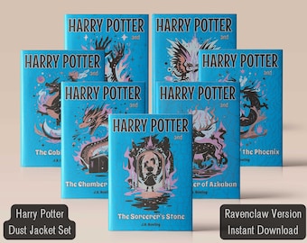 HP Dust Jacket Set Books 1-7 - Wise House Version | Printable Digital Download | Custom HP Book Covers | YA Fantasy Fan Gift