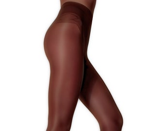 15 Denier Dark Brown Skin Tights / Stockings (Chocolate)