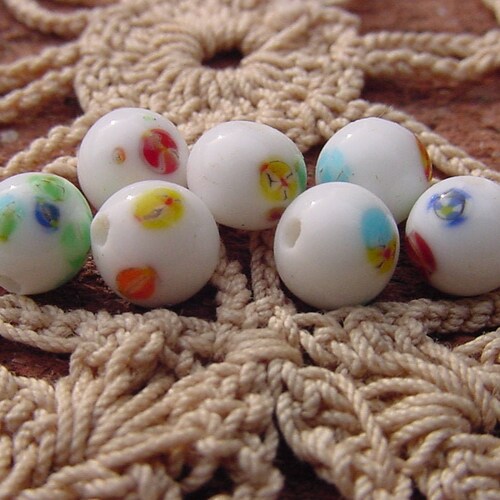 Orange Creamsicle Swirls Vintage Japanese Glass Beads Etsy