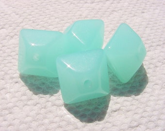 Aqua Opal Glow Bicones Vintage Lucite Beads