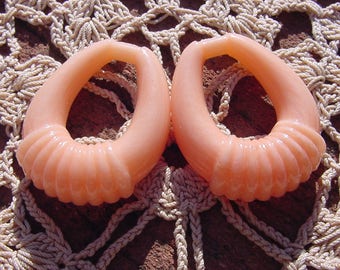 Peaches N Cream Door Knockers Vintage Lucite Hoops Beads