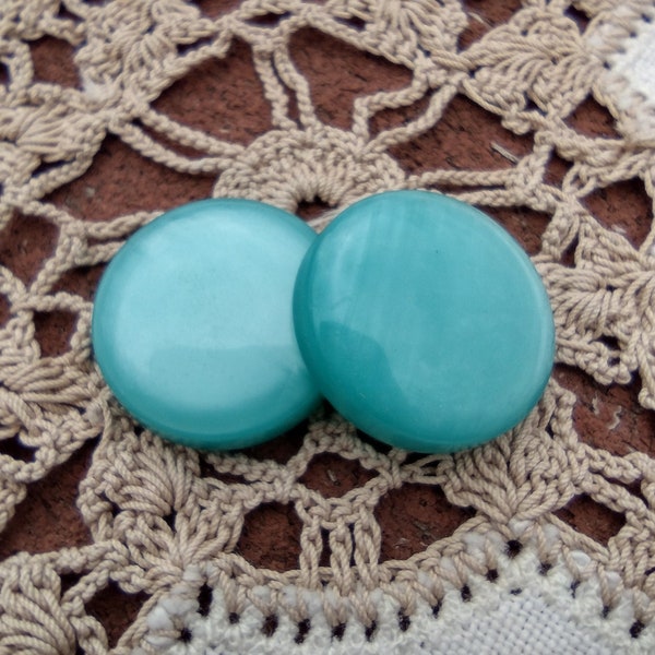 Aqua Blue Green Moonglow Cabs Vintage Lucite Moonglow Cabochons