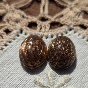 Egyptian Revival Scarab Goldstone Detailed Egyptian Scarabs Vintage Glass Cabs Cabochons
