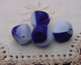 Powder Blue and Navy Baroque Vintage Glass Beads