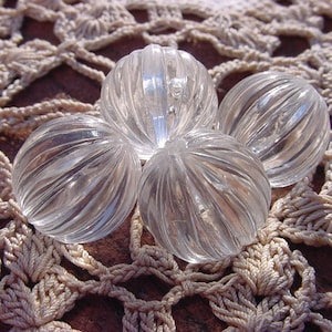 Crystalline Fluted Melons Vintage Lucite Beads