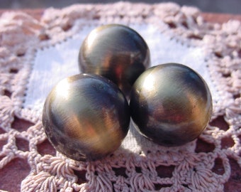 Bold Antiqued Brass Look Vintage Lucite Beads