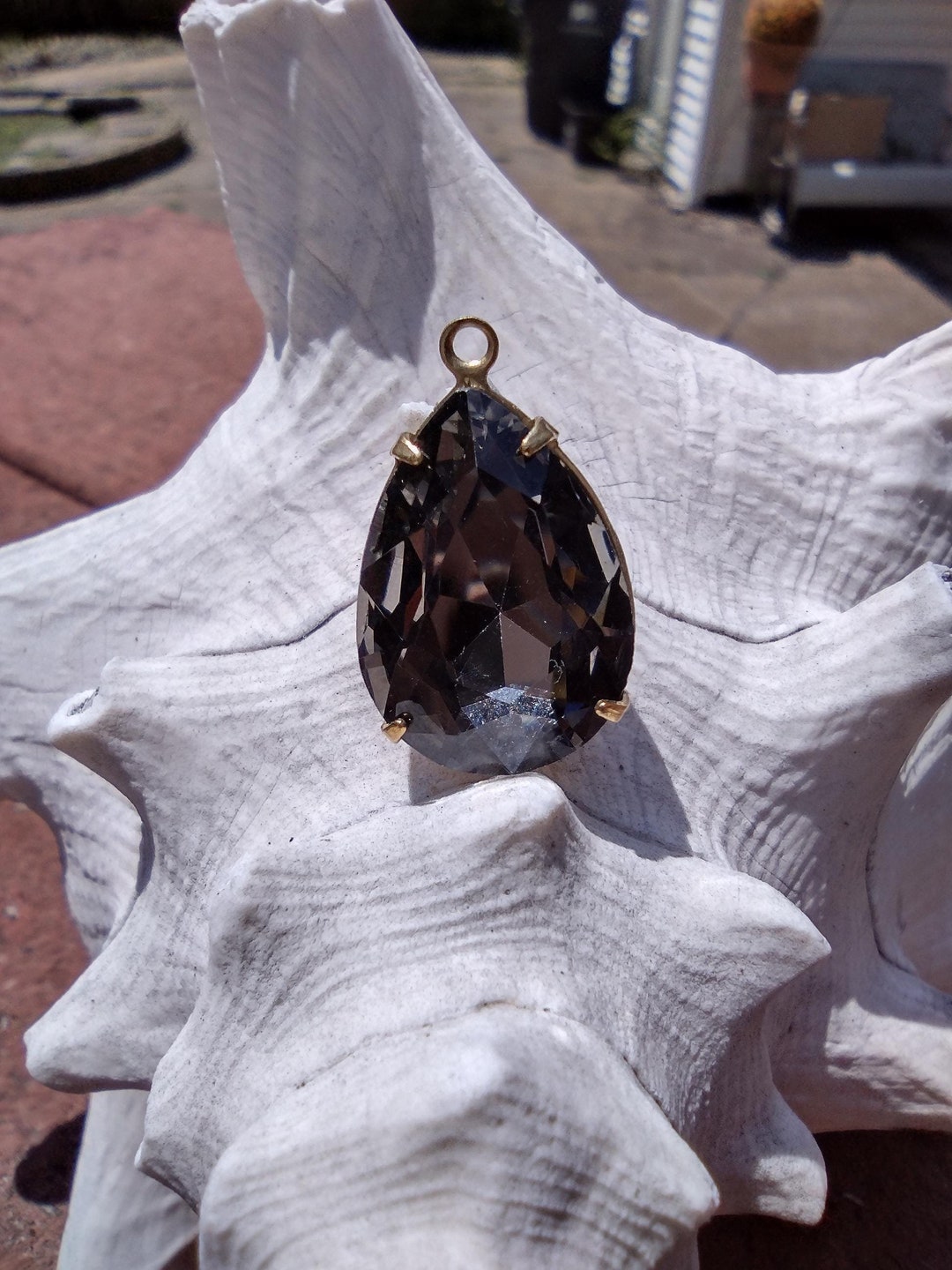 vintage jewelryえす Vintage CINER Gripoix Glass Cabochon Rhinestone Gold Tone