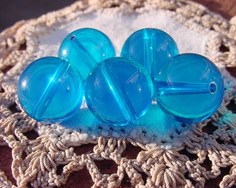 Vintage Azure Capri Blue Sky Blue Vintage Lucite Beads