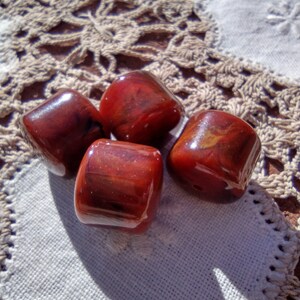 Sienna Umber Jet Espresso All the Fall Colors Marbled Exquisite Vintage Lucite Beads immagine 2
