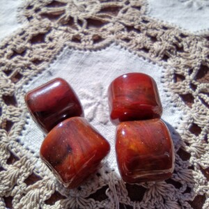 Sienna Umber Jet Espresso All the Fall Colors Marbled Exquisite Vintage Lucite Beads immagine 5