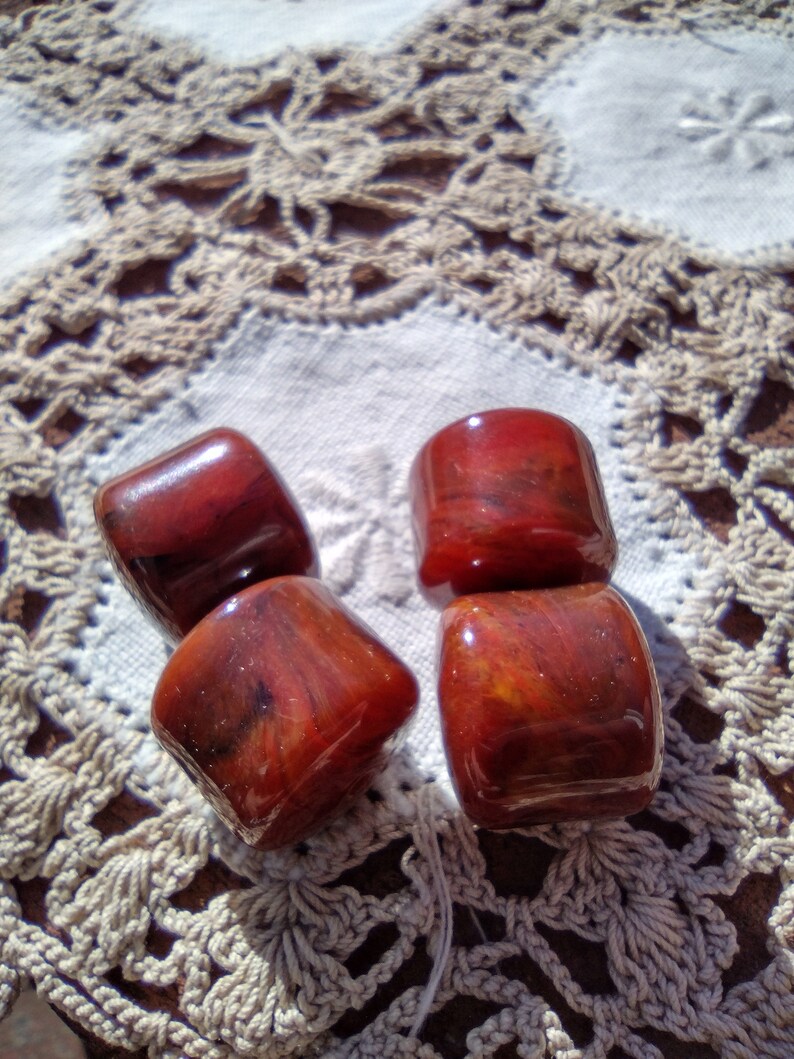 Sienna Umber Jet Espresso All the Fall Colors Marbled Exquisite Vintage Lucite Beads immagine 5