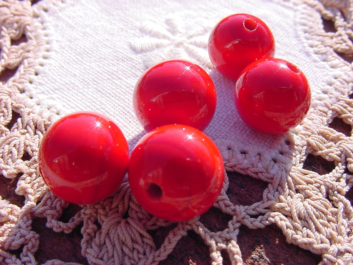 Fire Engine Candy Apple Red Perfect Red Vintage Japanese Glass Lampwork ...