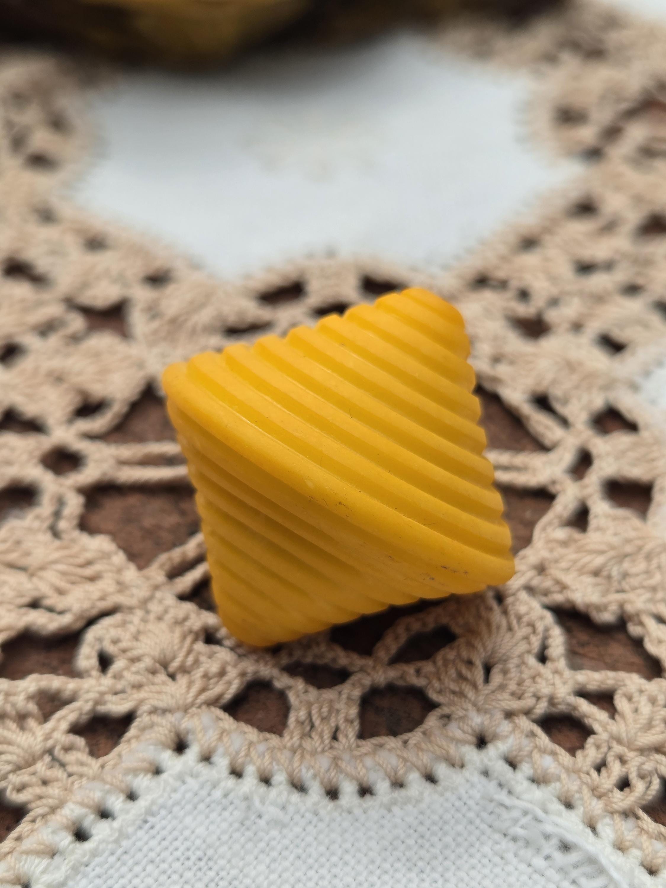Sunflower Yellow Bold Mango Yellow Tops XXLG Vintage Lucite Focal Bead
