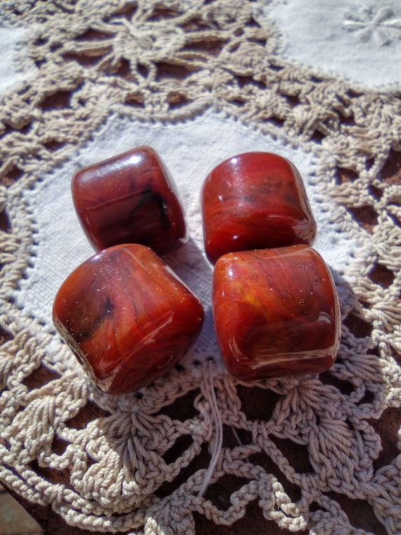Sienna Umber Jet Espresso All the Fall Colors Marbled Exquisite Vintage Lucite Beads