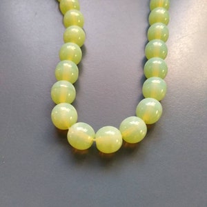 Lime Crema Green Glowing Spring Green Opal Opalescent Spheres Vintage Glass Beads