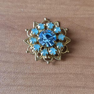 Swarovski Aqua Blue and Ocean Opal Opalescent Gorgeous Vintage Crystal Component Pendant