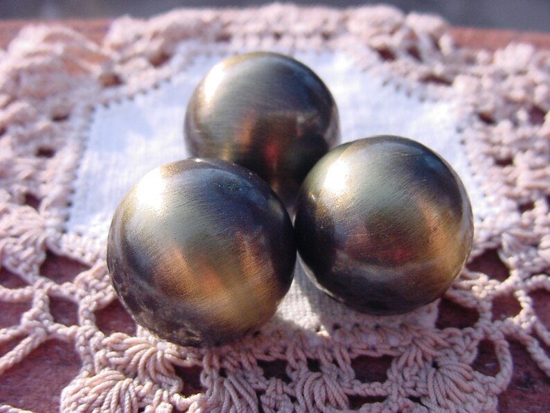 Bold Antiqued Brass Look Vintage Lucite Beads