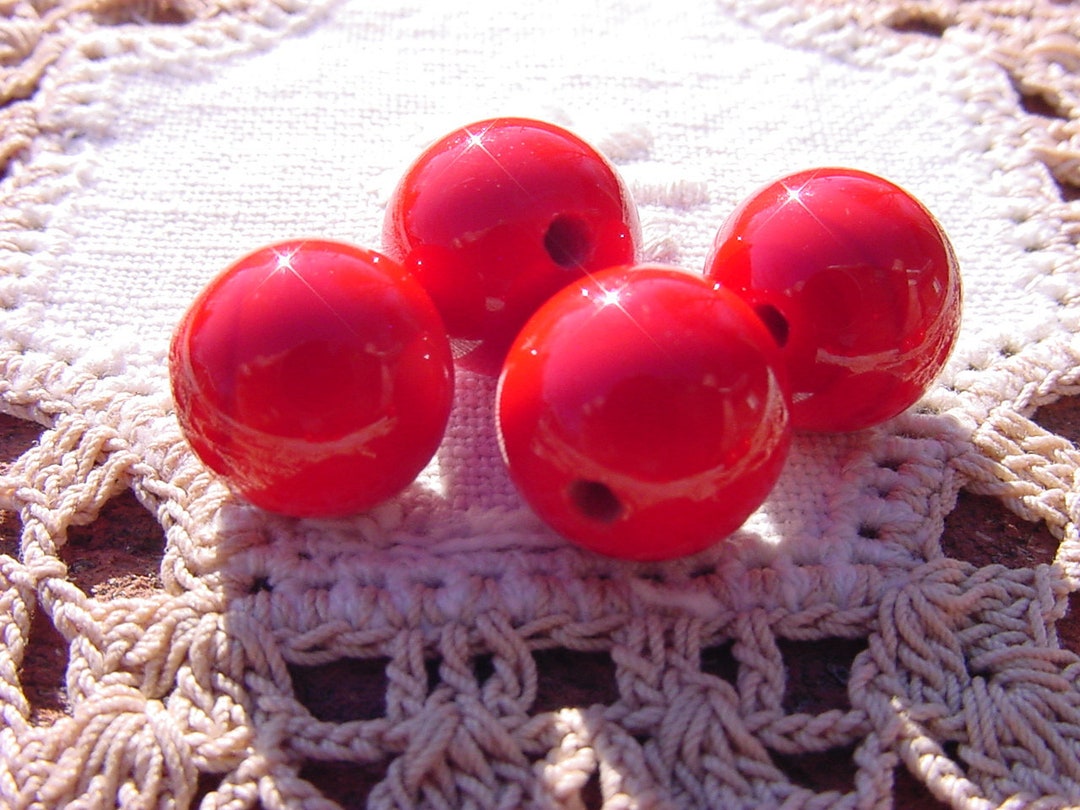 Fire Engine Candy Apple Red Perfect Red Vintage Japanese Glass Lampwork ...