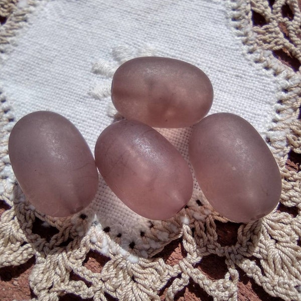 Decadent Frosted Taupe Mauve Vintage Lucite Beads