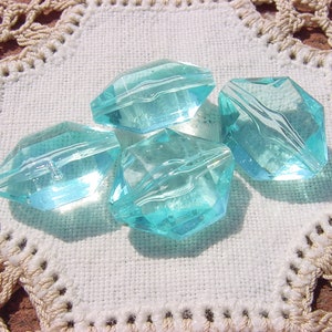 Aquamarine Blue Topaz Blue Zircon Jewels Vintage Lucite Beads