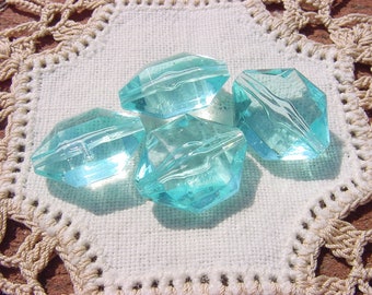 Blue Zircon Jewels Vintage Lucite Beads