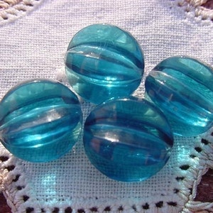 Emerald Teal Melons Vintage Lucite Beads