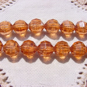 Cinnamon Brown Pink Glow Unique Warm Brown Facets Vintage Lucite Beads