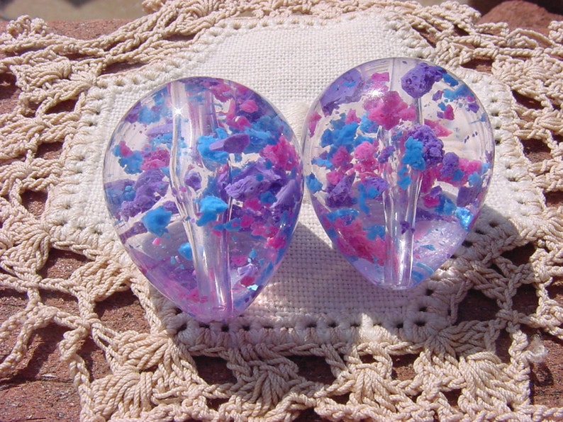 XLG Party Time Confetti DROPS Vintage Lucite Beads image 3