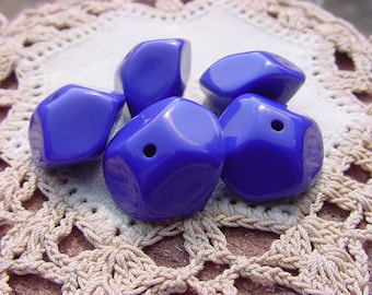 Indigo Funky Nuggets Vintage Lucite Beads