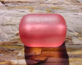 Raspberry Glow XLG Barrel Vintage Lucite Focal Bead