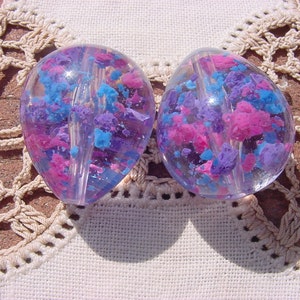 XLG Party Time Confetti DROPS Vintage Lucite Beads image 2