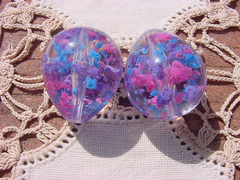 XLG Party Time Confetti DROPS Vintage Lucite Beads image 2