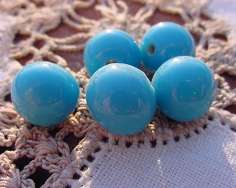 Turquoise Blue Vintage Cherry Brand Japanese Glass Beads